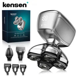 KENSEN S28 Electric Shaver for Bald Men Beard Trimmer 5D Floating Head Razor Nose Hair Trimmer 5 in 1 Men Shaving Machine Barber