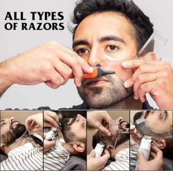 2pcs/set Multifunktional Men's Beard Shaping Tool Template, Beard Guide Shaper with Inbuilt Comb, Multi-liner Edges Shave for Cu