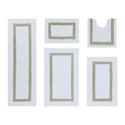 Hotel Collection 100% Cotton 5 Piece (17" X 24" | 20" X 20" | 21" X 34" | 24" X 40" | 20" X 60") Bat by Brylane Home in White Sage