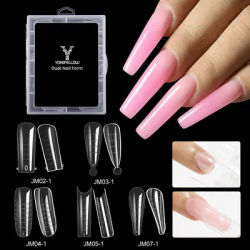 YOKEFELLOW XR-Gel d'extension d'ongles pour les touristes, extension de forme de doigt, pointes d'ongles, couverture complète pour UV, construction rapide, outils de gel UV, 120 pièces