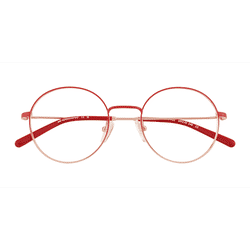 Unisex s round Gradient Red Gold Metal Prescription eyeglasses - Eyebuydirect s Saige