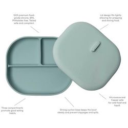 Loulou Lollipop Silicone Divided Plate with Lid - Born To Be Wild - Blue
