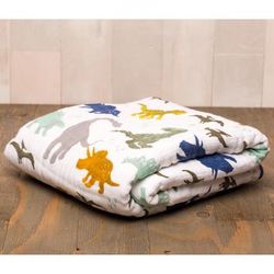 Little Unicorn Cotton Muslin Quilt - Dino Friends