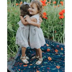 Little Unicorn Outdoor Blanket, 5' x 5' - Midnight Poppy