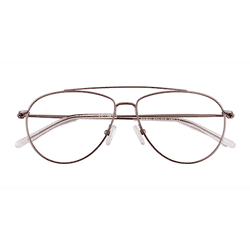 Unisex s aviator Matte Silver Titanium Prescription eyeglasses - Eyebuydirect s Kenji