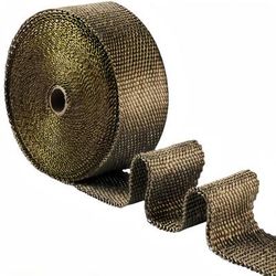 TEMU 15m Titanium Golden Exhaust Roll, High-temperature Fiberglass Heat Tape, Wear And Vibration Resistant, Oil Leak Protection