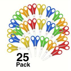 TEMU 25pcs Stainless Steel Scissors Set, Diy Ruler Scissors, Office Scissors, Scissors, School Supplies, Office Desks, Home, Classroom Teachers, Sewing Fabric