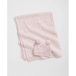 Brooks Brothers Cashmere Baby Blanket & Beanie Gift Set | Pink