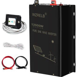 12000W Split-phase Pure Sine Wave Solar Inverter Power Supply Battery 24V/36V/48V/96V DC to 110/220V,120/240V AC Converter Wired
