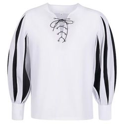 Retrò Vintage Punk Gotico Medievale Blusa / Camicia Mascherata Tunica Cavaliere Vichingo Crociato Straniero Lanzichenecco Con Volant Blocco di colori Costume Per uomo Celtico Costumi da pirata