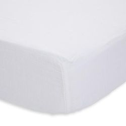 Little Unicorn Cotton Muslin Fitted Crib Sheet - White