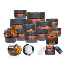20PCS 5ml 10ml 15ml 20ml Amber Glass Candle Jars Refillable Sample Bottle Cosmetic Face Cream Jar Pot Empty Bottle Container