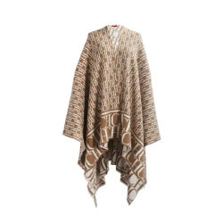 CHCH Brand Women Knitting Shawl Lady Classic Letter Poncho Cape Spring Autumn Retro Lady Winter Cloak with Soft Large Blanket