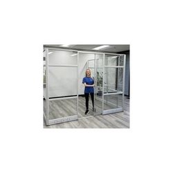 7'H Sliding Glass Door with Silver Frame
