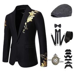 Anni Ruggenti Anni 1920 Retrò Vintage Abiti Gilet Set di accessori Gentiluomo Costume Per uomo Halloween Carnevale Capodanno Festa / Sera Mascherata Vigilia di Capodanno Adulti Cravatta Cappotto Gilet