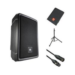 JBL IRX108BT Powered Portable Speaker Kit with Cover, Speaker Stand, and Cable IRX108BT