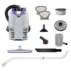 ProTeam GoFit 3 Cordless 4Ah 3 qt. Commercial Backpack Vacuum 107774 with Xover Multi-Surface Telescoping Wand Tool Kit 107100