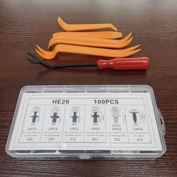 TEMU 105 Pcs Auto Fasteners Assortment Kit With Removal Tools, Universal Car Nylon Plastic Rivets, Door Panel Bumper Clips Set For Vehicle Trim And Panel Repair