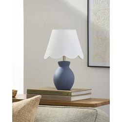 Salgareda 15"H x 8"W x 8"D Cottage Blue/White/Translucent Table Lamp - Boutique Rugs