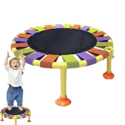 Mini Trampoline With 165 Lbs Max Load Foldable Silent Stable Jumping Bed For Kids And Adults Indoor Playing And Fitness