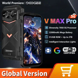 [World Premiere] DOOGEE V MAX PRO 5G Rugged Smartphone Dimensity 7050 12GB+512GB 6.58" 120Hz Screen 108MP Camera Android 14