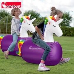 Camebust Inflatable Hopping Toddlers Toys Bouncy Unicorn Horse Dinosaur, Kids Ride On Bouncer, Jumping Bouncing Animal Hopper