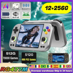 ANBERNIC RG 477M Retro Handheld Game Console 4.7" LTPS In-Cell Screen Android Video Game Player Dimensity 8300 AI Assistant FOTA