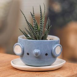 Elephant Spring,'Elephant Ceramic Mini Flower Pot Made in Thailand (Small)'