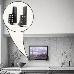 TEMU Universal Tablet Wall Mount Fit For Iphone/ Tablet/ipad/ /ebook Fixed By Adhesive Or Screw Bedside Phone Charging Wall Mount With Cable Management Storage