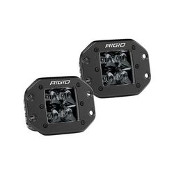 Rigid Industries Midnight Edition D-Series PRO Flush Mount Spot LED Light Pair Black 212213BLK