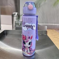 TEMU 1pc 700ml/23.67oz Adorable & Strong Leak-proof Water Bottle - Pc (polycarbonate), Round, Bpa-free For Outdoor Use, Ideal For Easter, Day, Valentine's Gift