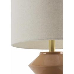 Tabaquite 20"H x 13"W x 13"D Modern Burnt Orange/Cream/White/Metallic - Brass/Translucent Table Lamp - Boutique Rugs