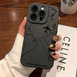 Travel-nspired Airplane Route Desian Phone Case For iPhone 16 15 14 13 12 11 Pro Max Mini 7 8 Plus