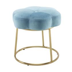 Flower Vanity Stool Vanity Stools by Linon Home Décor in Blue
