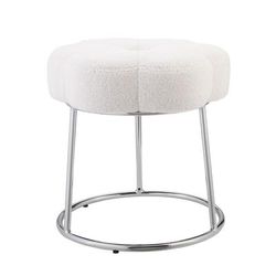 Flower Vanity Stool Vanity Stools by Linon Home Décor in Sherpa