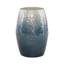 Capiz Drum Table Accent Tables (Including End Tables) by Linon Home Décor in Blue