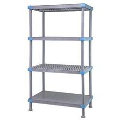 Quantum Food Service QP247274V3S1 72" NSF 4-Tier Polymer Shelf - Millenia, 24"W, 74"H, Gray