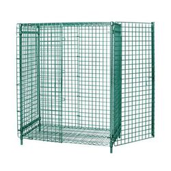 Quantum Food Service 2136-63SECP 36" Stationary Security Cage - 21"W, Green Epoxy Coated