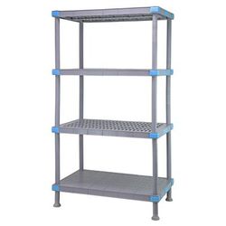 Quantum Food Service QP214862V3S1 48" NSF 4-Tier Polymer Shelf - Millenia, 21"W, 62"H, Gray