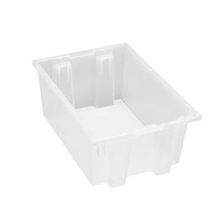 Quantum Food Service SNT200CL Stack & Nest Shelf Tote - 19 1/2" x 13 1/2", Clear, Case of 6