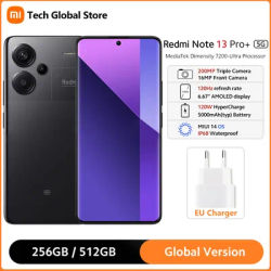 Global Version Xiaomi Redmi Note 13 Pro Plus 5G Smartphone MediaTek Dimensity 7200-Ultra 120Hz 1.5K Curved Display 200MP Camera