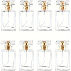 TEMU 8pcs 30ml Elegant Glass Perfume Atomizers - Refillable & Portable Bottles Mist, Pvc-free, Ideal For Travel & Sample Storage