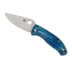 Spyderco Tenacious Folding Knife 3.35 in D2 Blue Titanium Satin C122TIBLD2P