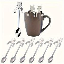 TEMU 6pcs Stainless Steel Coffee Spoon, Dessert Spoon, Machine Washable, Durable, Suitable For Restaurant, Kitchen, Party, Wedding