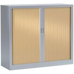 Armoire Basse 100x100 Cm Corps Alu 9006 Rid. Chêne Clair - Vinco