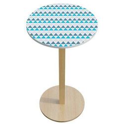 guéridon haut woody diam. 60 cm plt. bleu-manutan expert