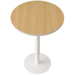 guéridon haut pied métal ø 80 cm plt. hêtre- manutan expert