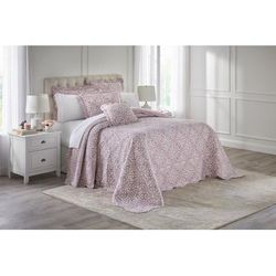 100% Cotton Florence Oversized Bedspread by BrylaneHome in Mauve Orchid Tile (Size FULL)