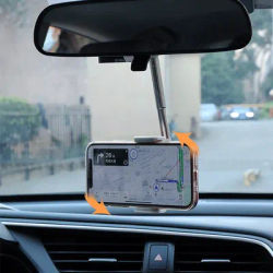 Supporto per specchietto retrovisore per auto Supporto per auto pieghevole Navigazione per telefono Supporto GPS Regolazione staffa per telefono cellulare Rack pigro per iPhone 12