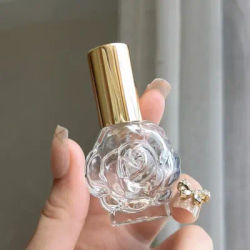Perfume Bottle 10ML Glass Spray Mini Rose Shape Bottle Empty Cosmetic Alcohol Container Mist Atomizer Travel Simple Sprayer